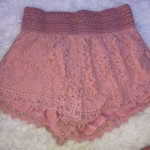 lace floral shorts